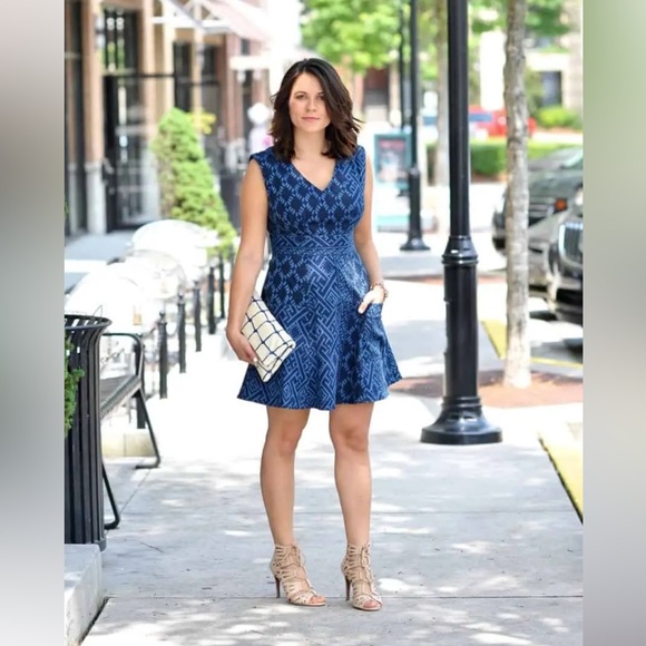 Plenty by Tracy Reese Indigo Fit and Flare Dress Size 10 - Picture 9 of 9